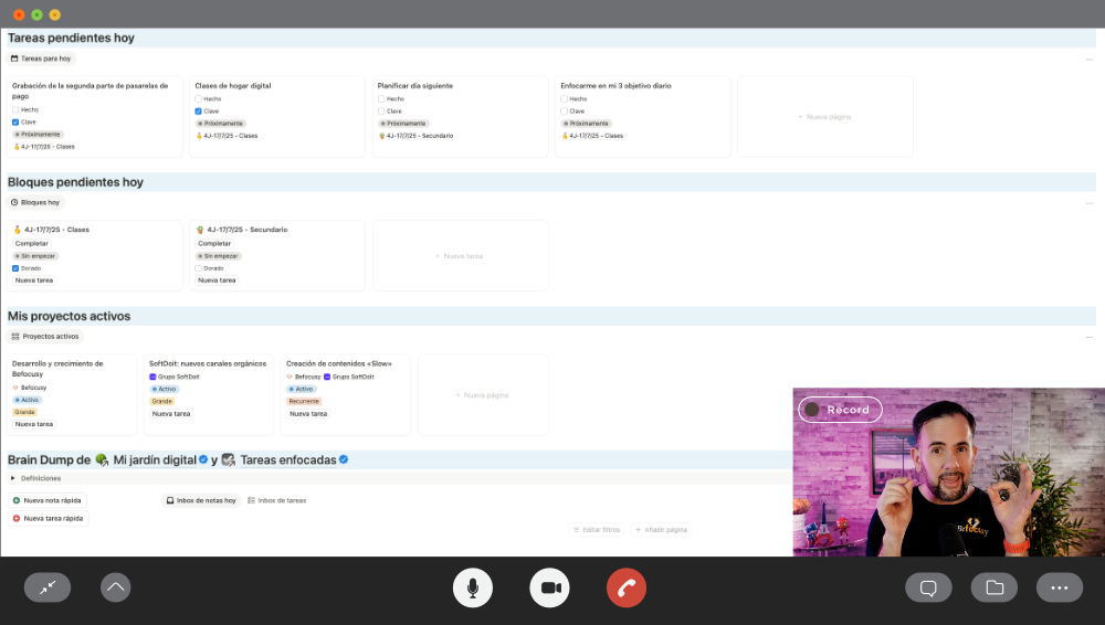 Befocusy: la escuela online para hackear tu vida digital 6 Consultoría en Notion